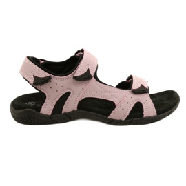 American Club HL53 / 22 Sandalias con inserto de cuero Lt.Purple violeta rosado