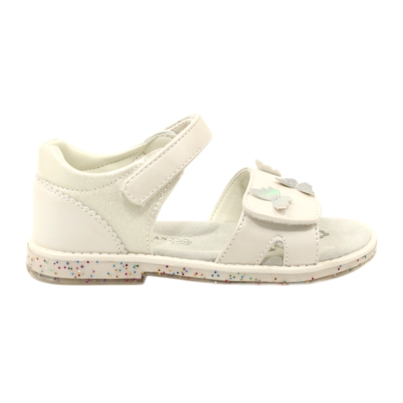 Sandalias de cierre adhesivo de niñas en Butterflies American Club XD58/22 White blanco