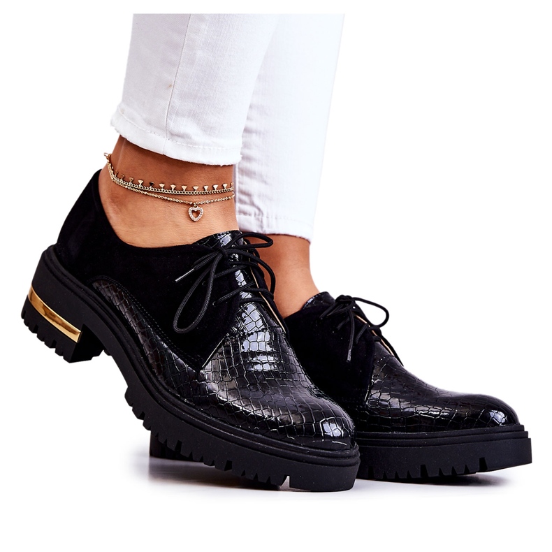 PA2 Zapatos Mujer Piel Atados Negros Merevin PA2 Zapatos Mujer Piel Atados Negros Merevin