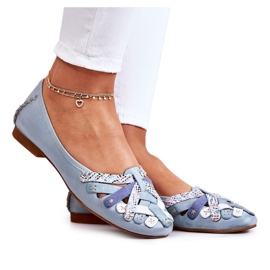 Bailarinas Mujer Piel Maciejka 01358-34 Azul Claro