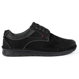 Kampol Zapatos casual hombre piel 13/3 nubuck negro