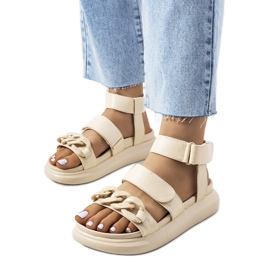Sandalias beige en la plataforma Zepps