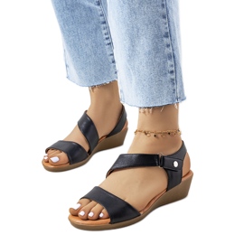 Sandalias de cuña negras de Souttar negro