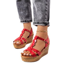 Sandalias cuña Dalziel rojas rojo