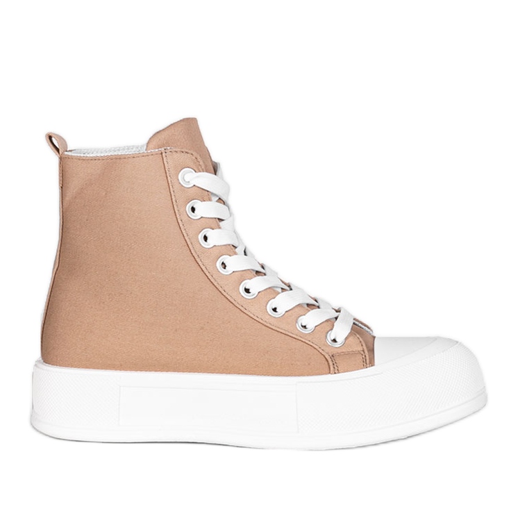 Zapatillas marrones en una suela alta de Natasha. beige