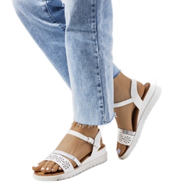 Sandalias blancas de mujer Cubbine blanco plata