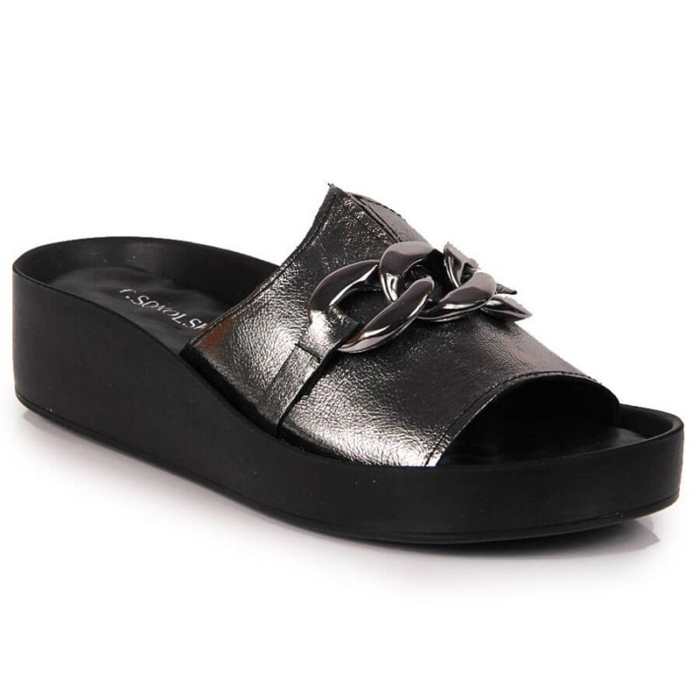 Babuchas de piel con cadena T.Sokolski W SCA161 plata