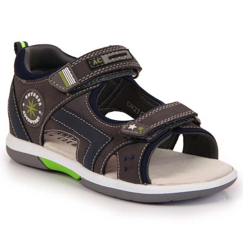 Sandalias velcros American Club Jr AM891A gris