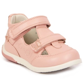 Zapatos calados con velcros American Club Jr AM892B rosa