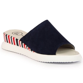 Babuchas de piel con cuña Filippo W PAW359 azul marino