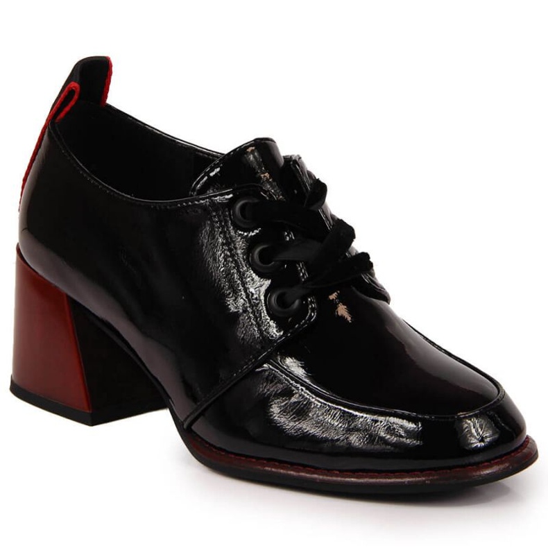 Zapatos de cuero en el bloque Filippo W PAW350 negro