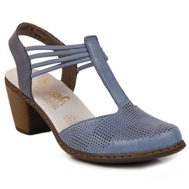 Sandalias piel caladas Rieker W RKR537 azul