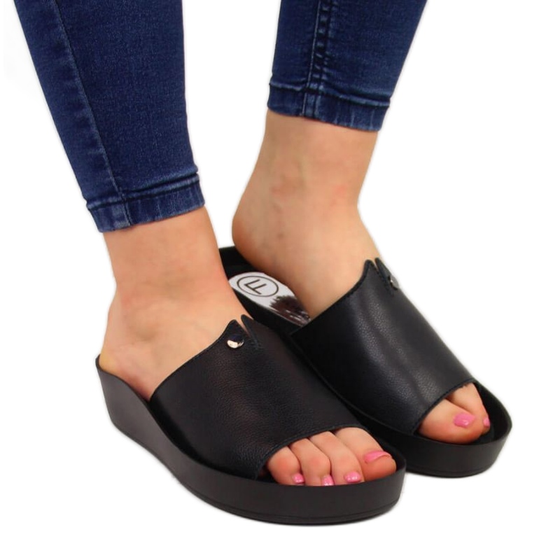 Zapatillas plataforma de piel Filippo W PAW199A negro