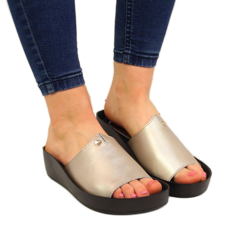 Zapatillas plataforma de piel Filippo W PAW199B dorado