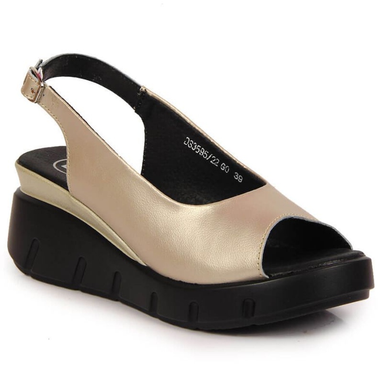 Sandalias de piel con cuña Filippo W PAW360B dorado