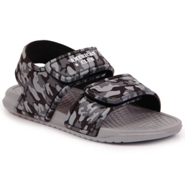 Sandalias espuma velcro American Club Jr AM881B gris
