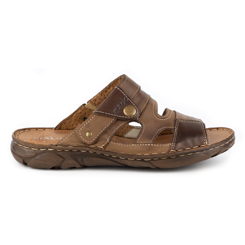 Olivier 460MP Babuchas hombre piel marron beige