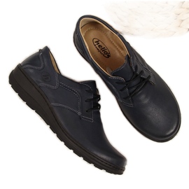 Zapatos cómodos mujer piel azul marino Helios 715