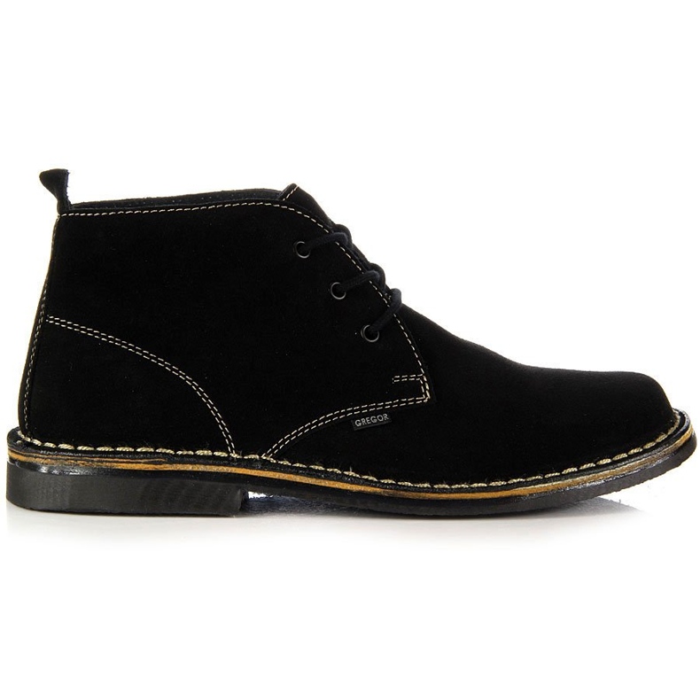 Botas negras de piel para hombre Gregor negro