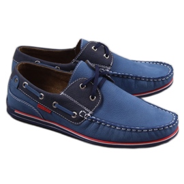 Mocasines de hombre Gregor de piel azul