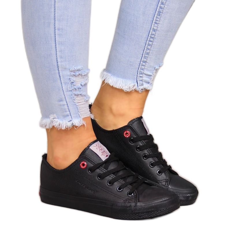 Deportivas bajas Cross Jeans negras de ecopiel negro