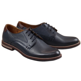 Zapatos de hombre en piel azul marino Gregor 1836