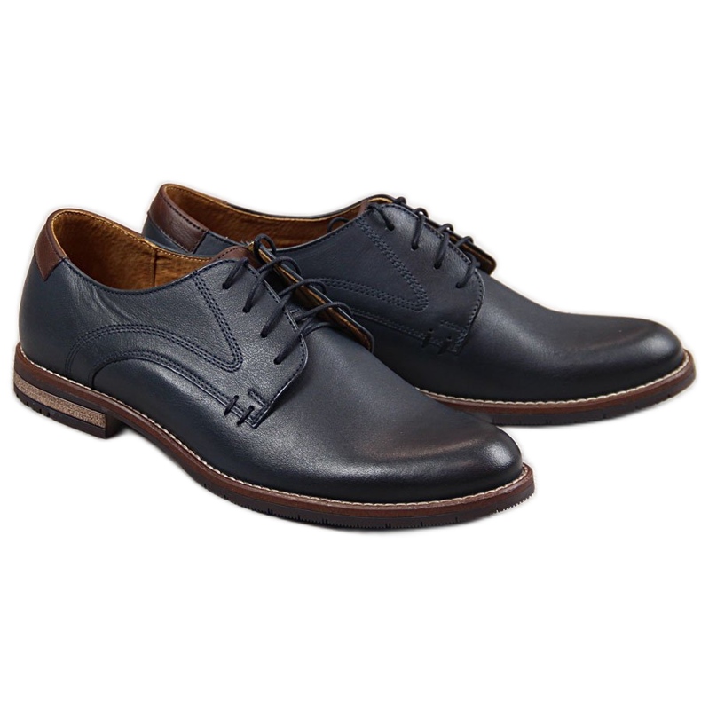 Zapatos de hombre en piel azul marino Gregor 1836