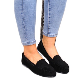 Mocasines de mujer en ante negro de Sergio Leone