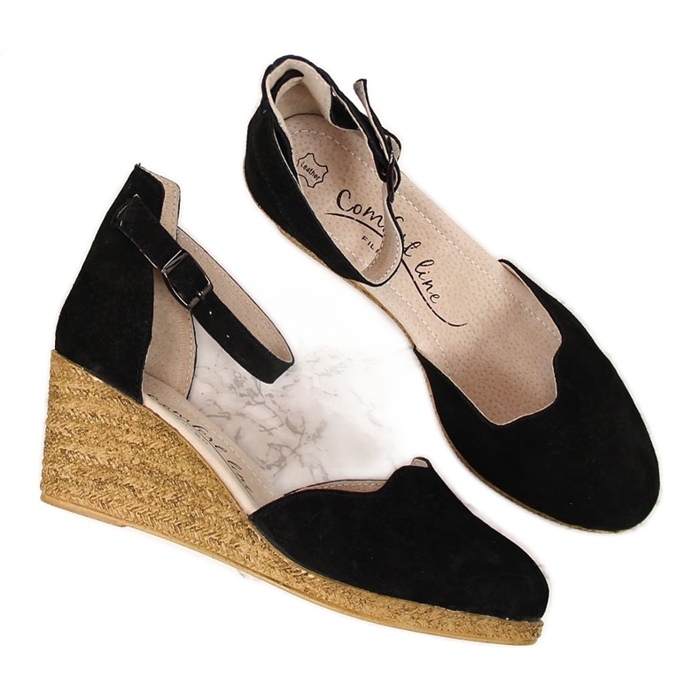 Sandalias mujer de piel con cuña negra Filippo negro Sandalias mujer de piel con cuña negra Filippo negro