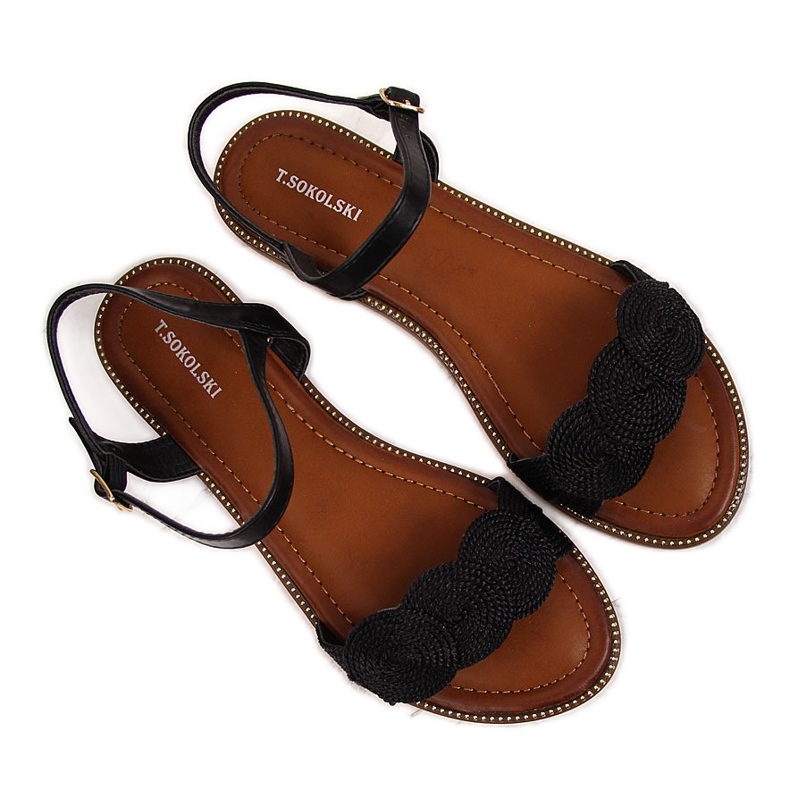 Sandalias mujer planas negras T.Sokolski negro