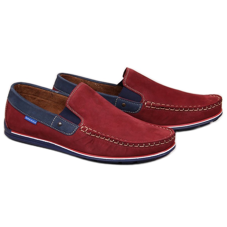 Mocasines hombre piel burdeos Gregor rojo Mocasines hombre piel burdeos Gregor rojo