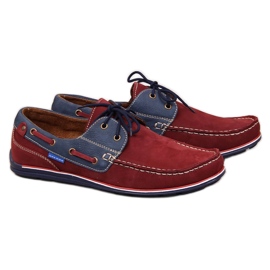 Mocasines hombre casual piel burdeos Gregor rojo