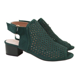 Sandalias mujer verdes caladas Sabatina verde