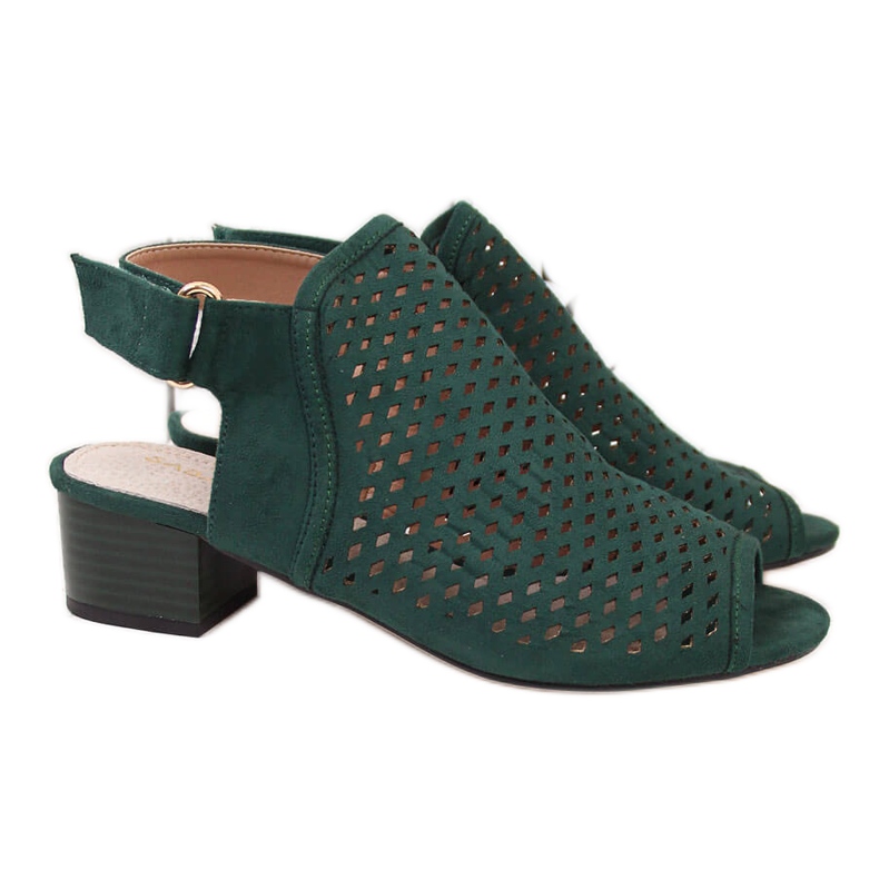 Sandalias mujer verdes caladas Sabatina verde