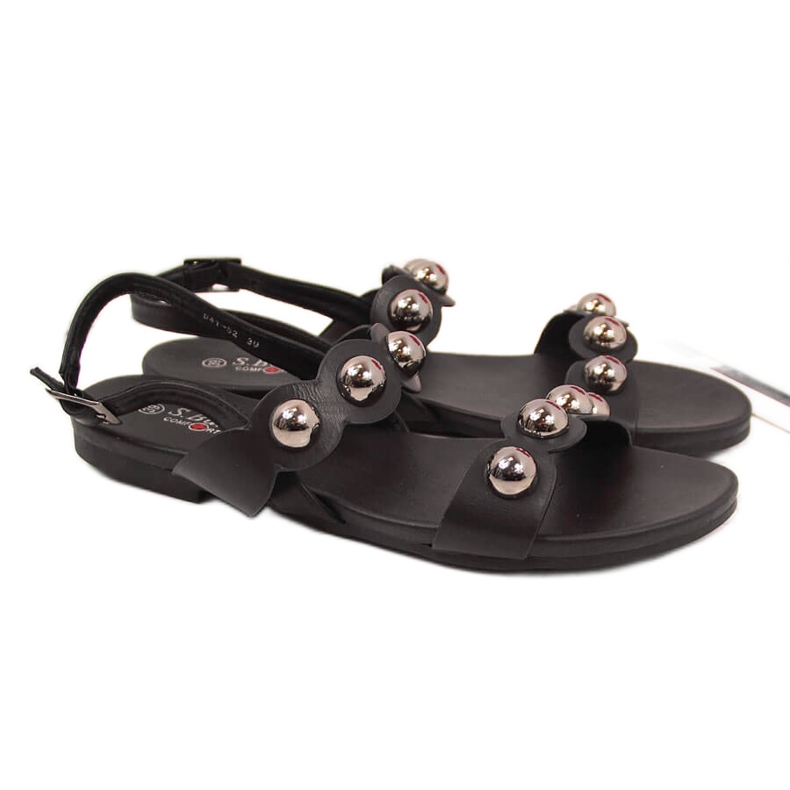 S.Barski Sandalias de mujer negras con remaches de S. Barski negro
