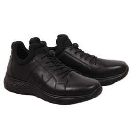 Zapatos casual de hombre en piel negra Rieker B7694-00 negro
