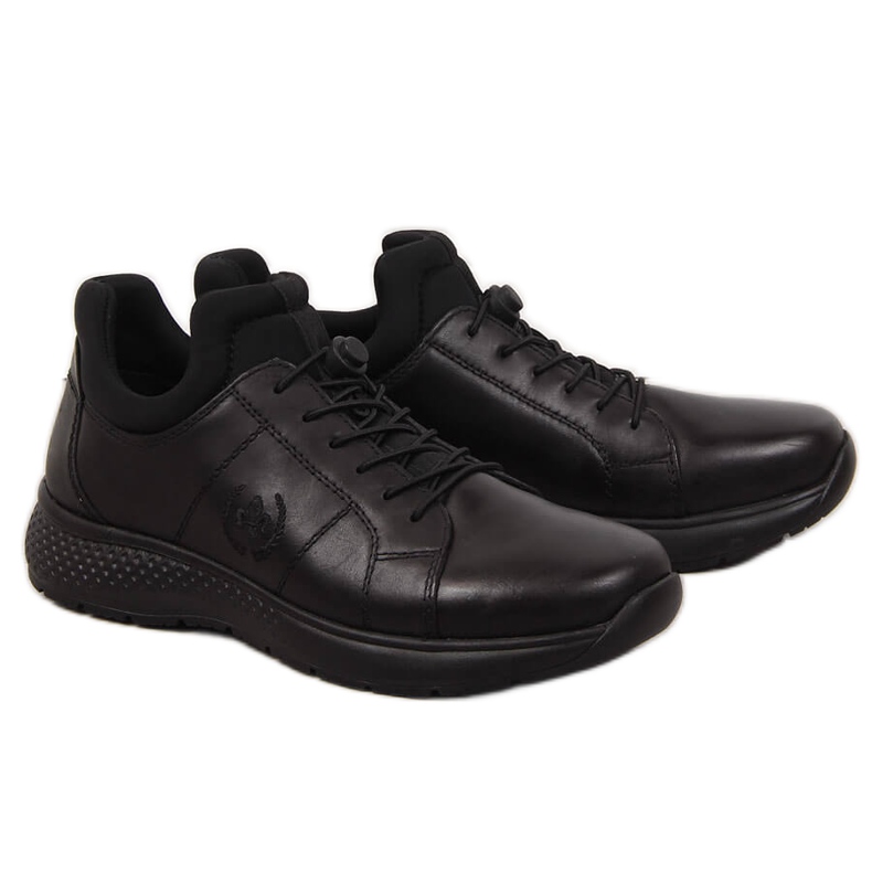 Zapatos casual de hombre en piel negra Rieker B7694-00 negro