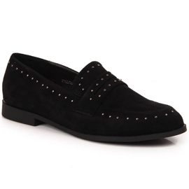Zapatos mujer ante con remaches negro Laura La.Fi