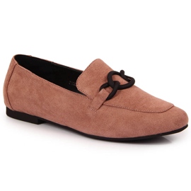 Zapatos señoriales con cadena rosa sucio Laura La.Fi rosado