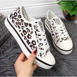 Camiseta de mujer blanca con estampado de leopardo Big Star JJ274615