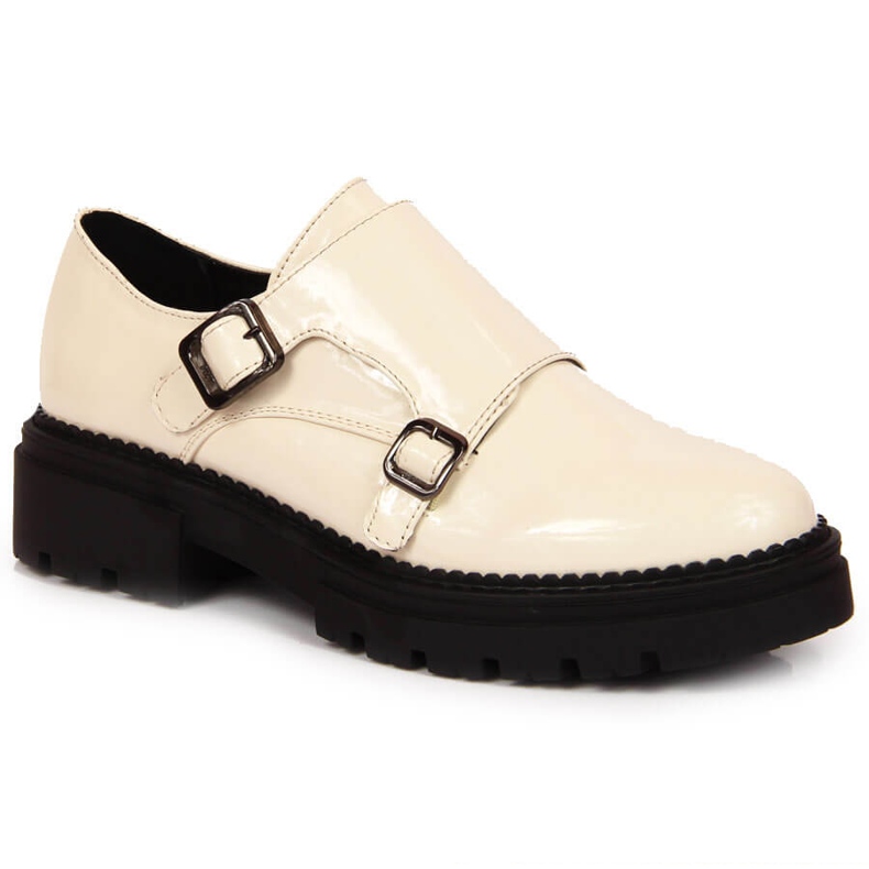 Zapatos plataforma lacado beige Laura La.Fi