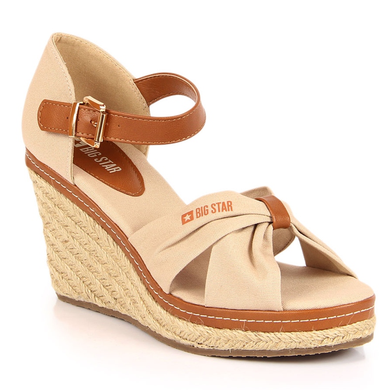 Sandalias alpargatas con cuña beige Big Star JJ274939