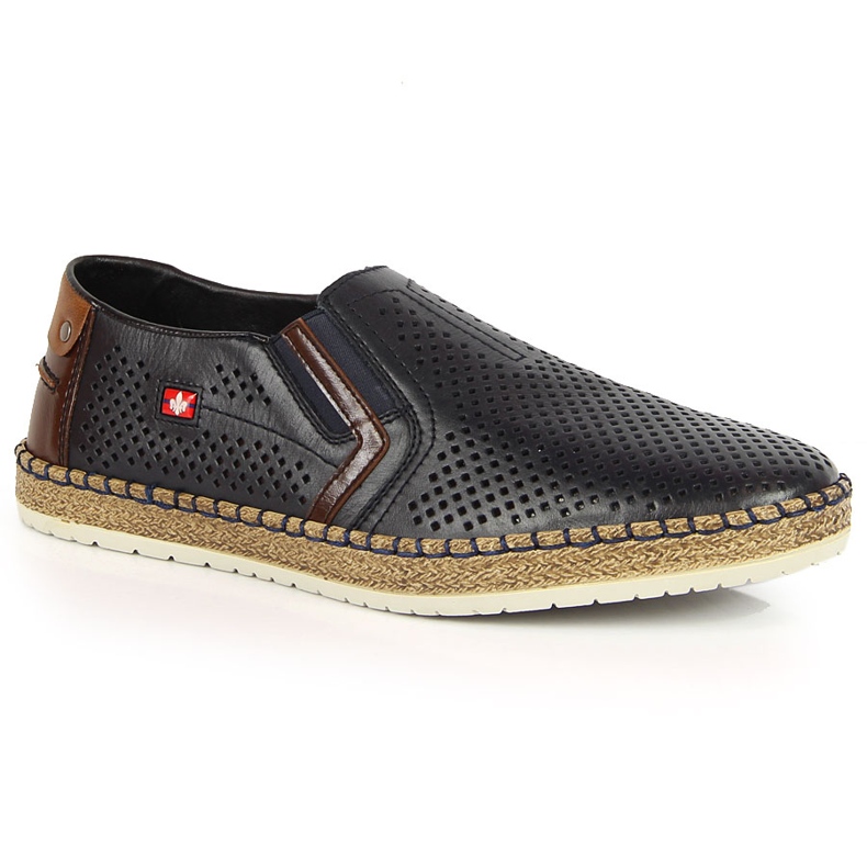Zapatos hombre calados azul marino Rieker B5297-14