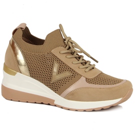 Zapatos con cordones mujer beige Vinceza