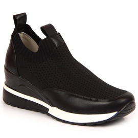 Zapatos cuña mujer negros Potocki