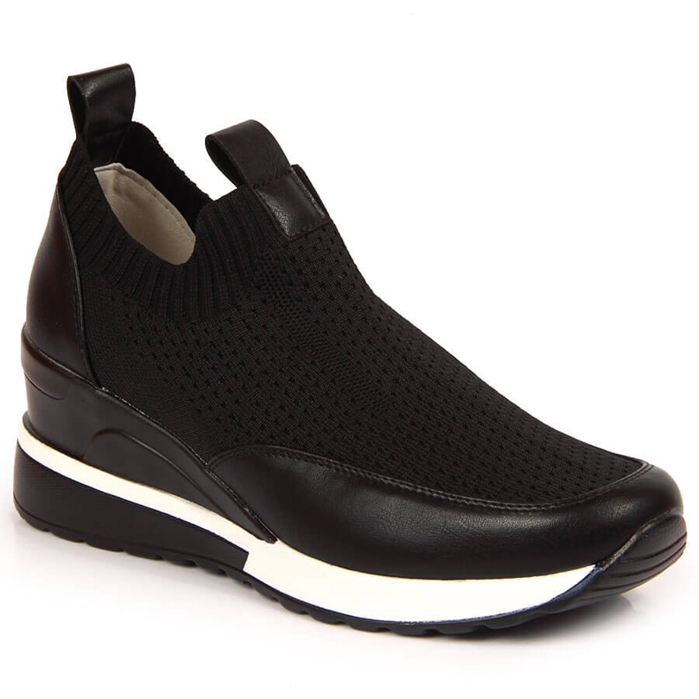Zapatos cuña mujer negros Potocki