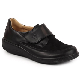 Zapato mujer piel con velcro negro Helios 395