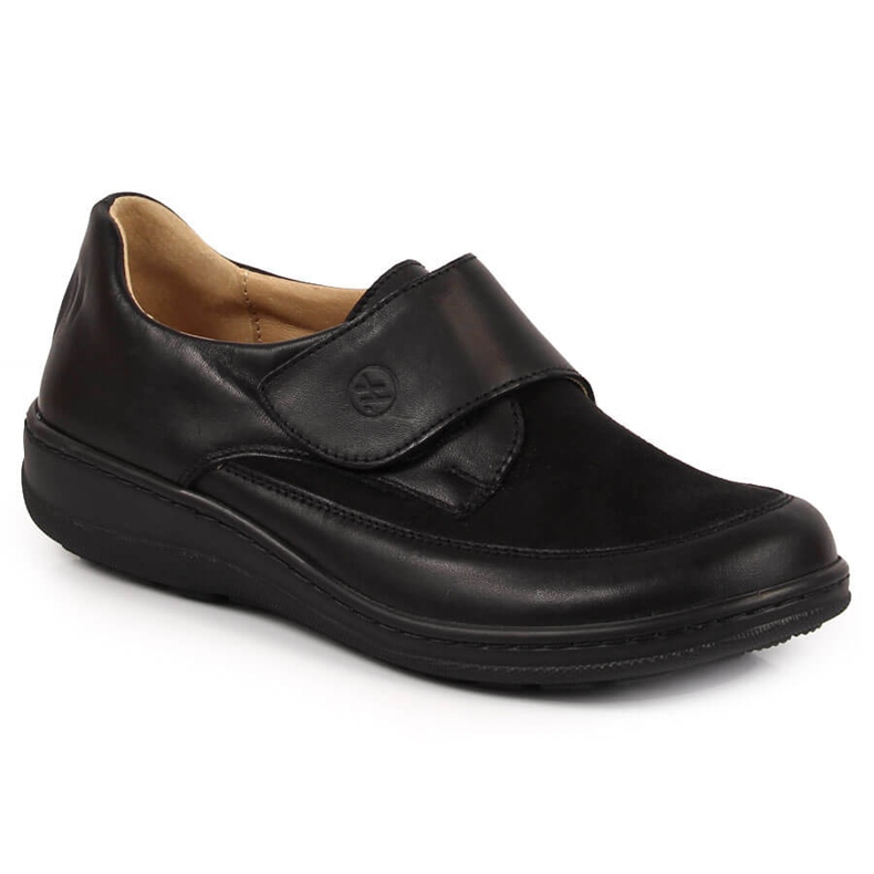 Zapato mujer piel con velcro negro Helios 395