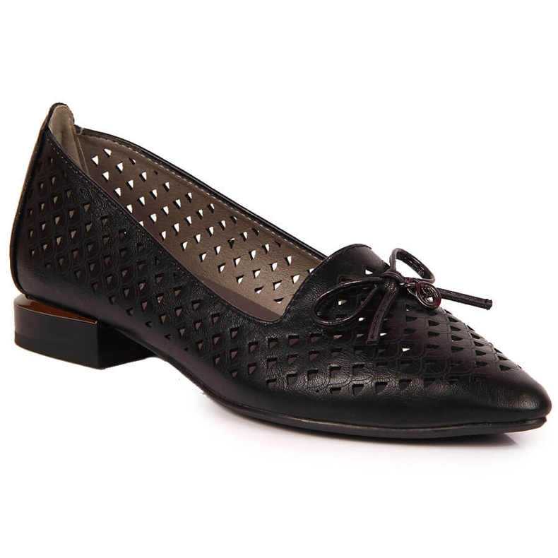 Zapatos Jezzi de mujer calados, puntiagudos, negros