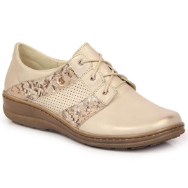 Zapatos cómodos de piel dorada para mujer Helios 399 dorado Zapatos cómodos de piel dorada para mujer Helios 399 dorado